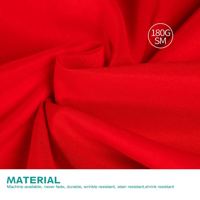 Surmente Red Fitted Tablecloths for 6 Foot Rectangle Tables, Red Table Covers for Weddings, Banquets, or Restaurants - Image 3